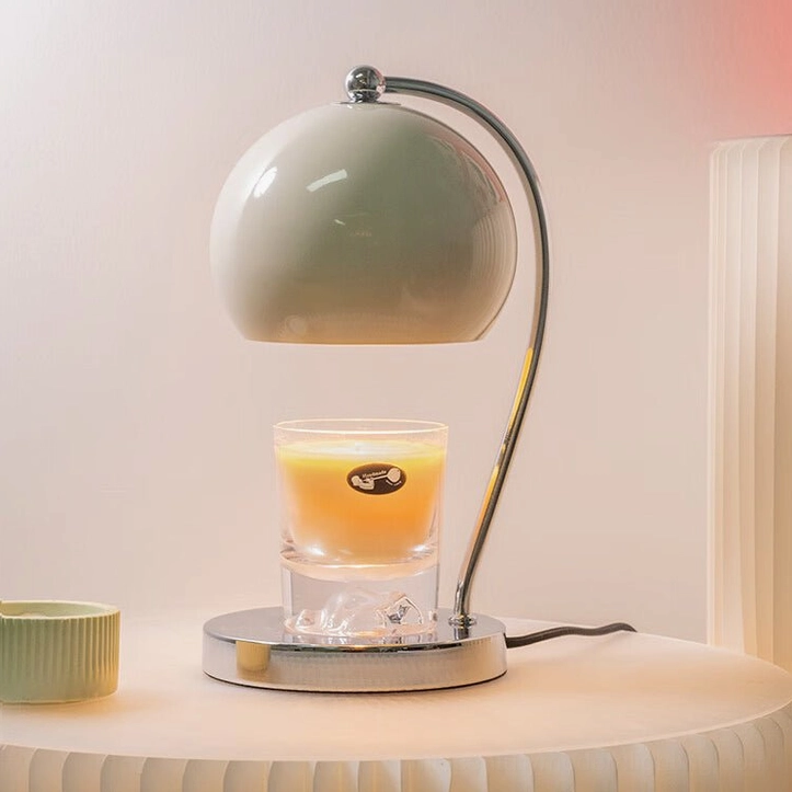 Green shade sphere table lamp contemporary minimalist interior design accent piece