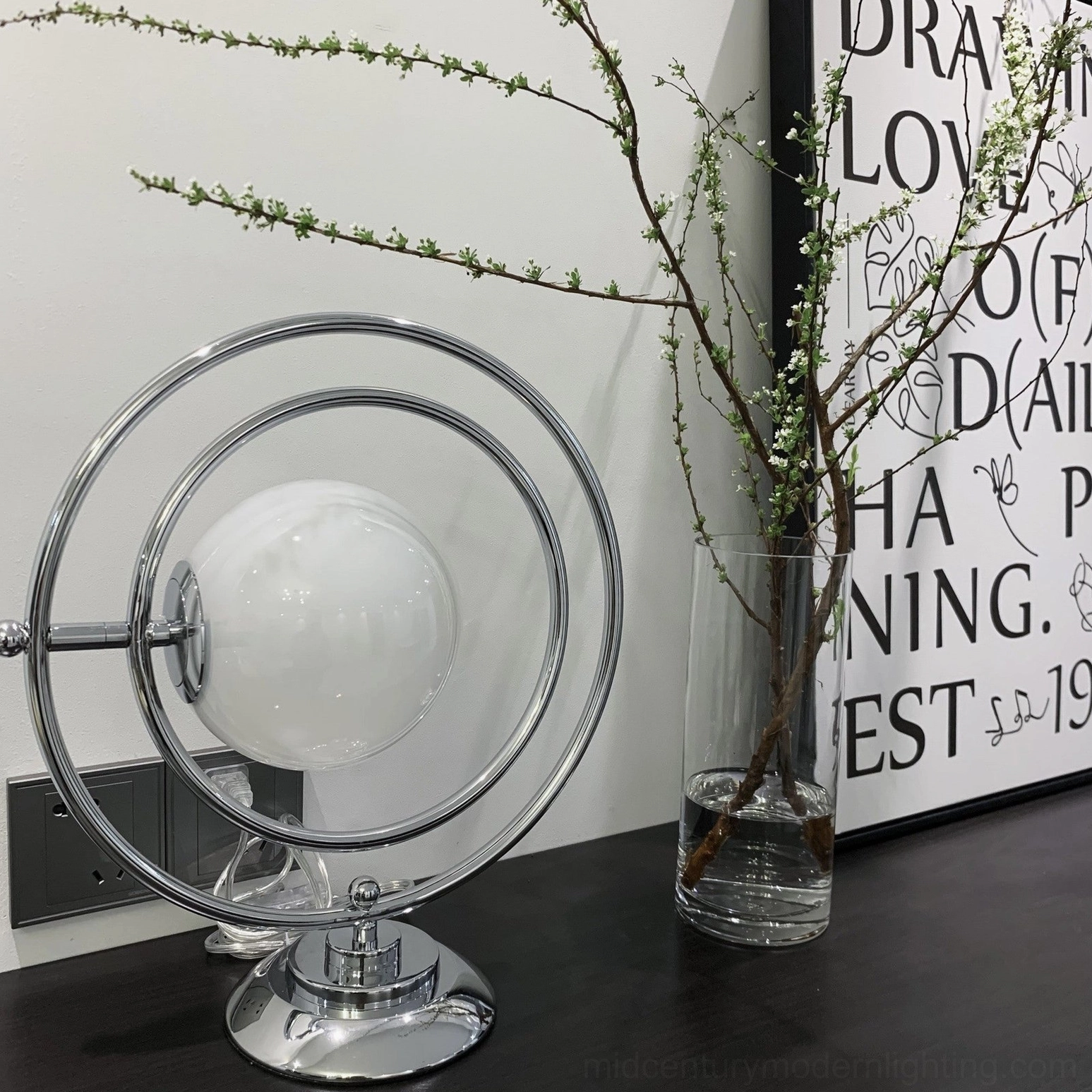 Mid-century modern planet table lamp design heritage space age inspiration