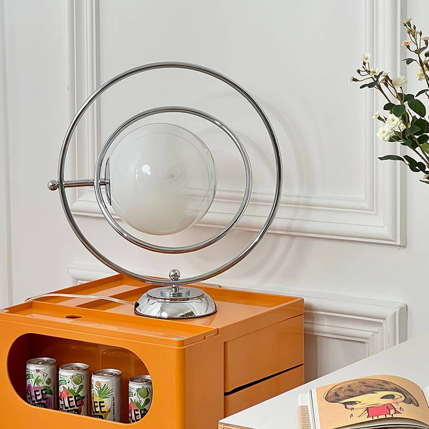Mid-century modern planet lamp non-dimmable push button switch cord included