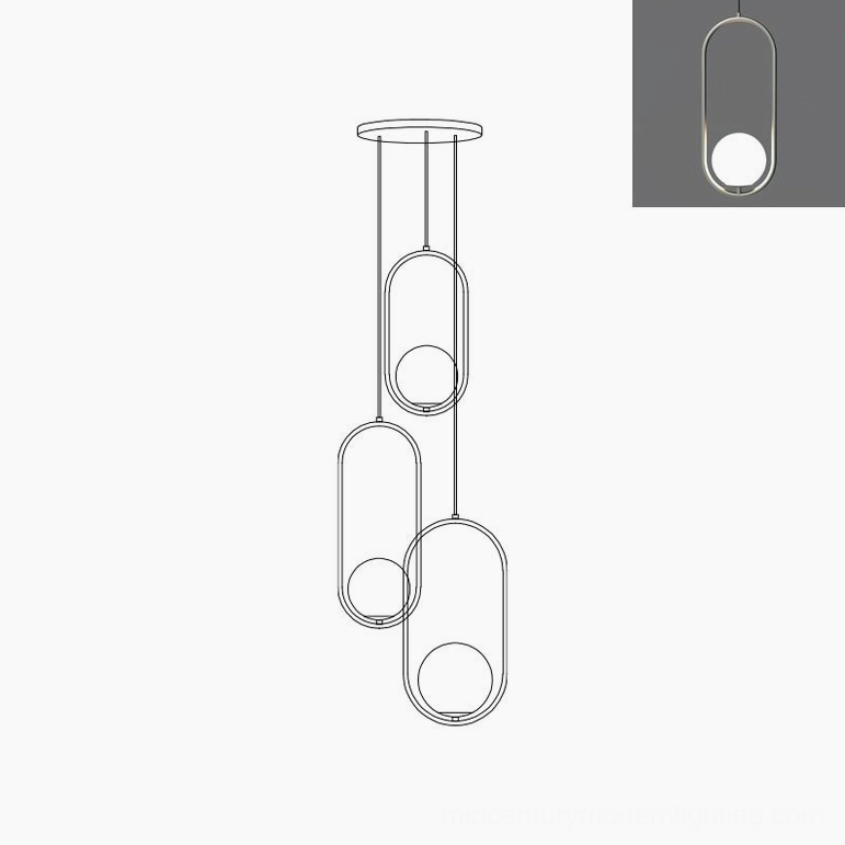 Mila 3-head silver finish pendant light with frosted glass diffusers - modern minimalist design