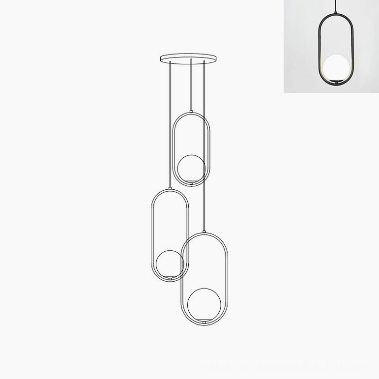 Mila 7-head black pendant light cluster - dramatic statement fixture for double-height spaces and atriums