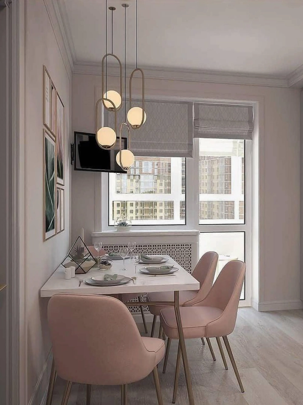 Mila mid-century modern pendant light with frosted white glass sphere, contemporary brass frame artistic lighting fixture
