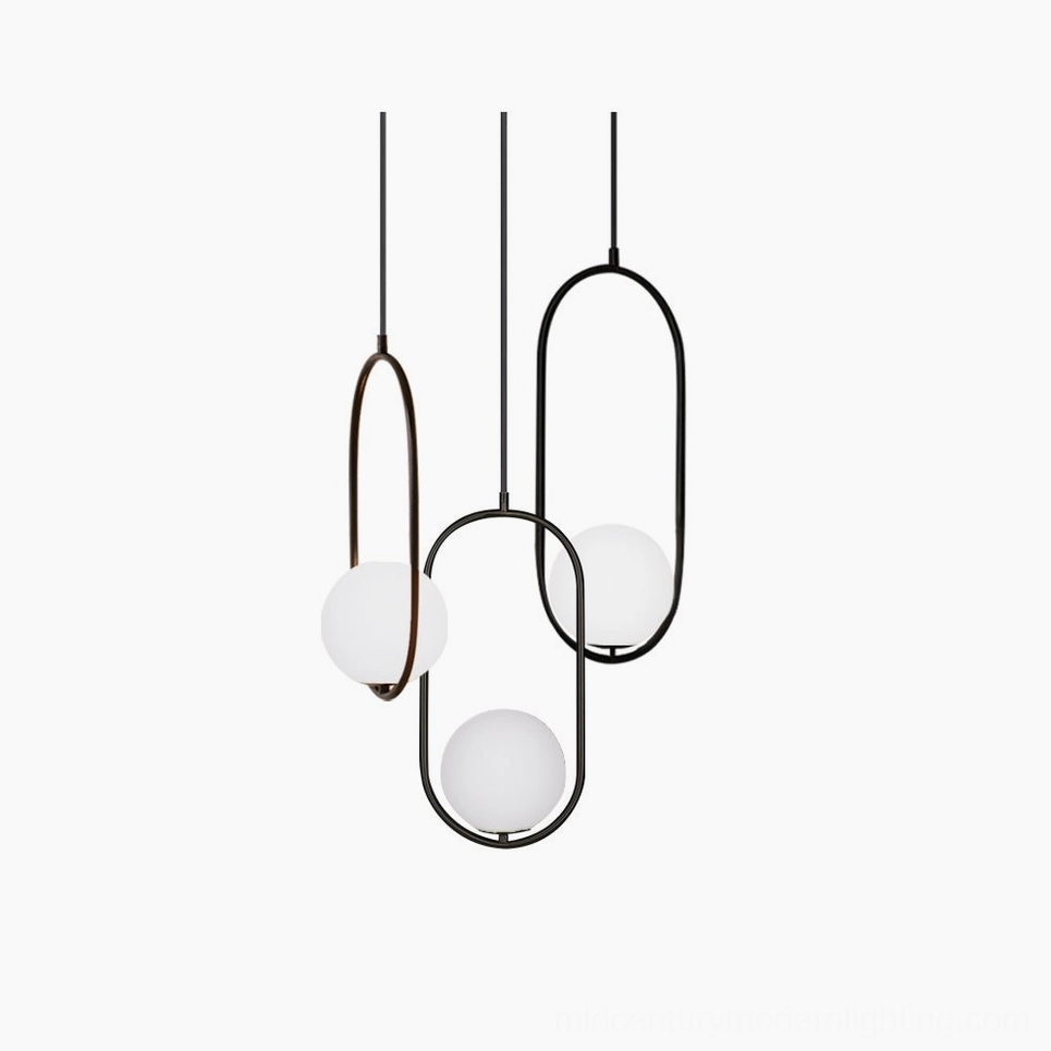 Mila pendant light cluster showcasing modular scalability across 3, 5, and 7-head configurations in multiple finishes
