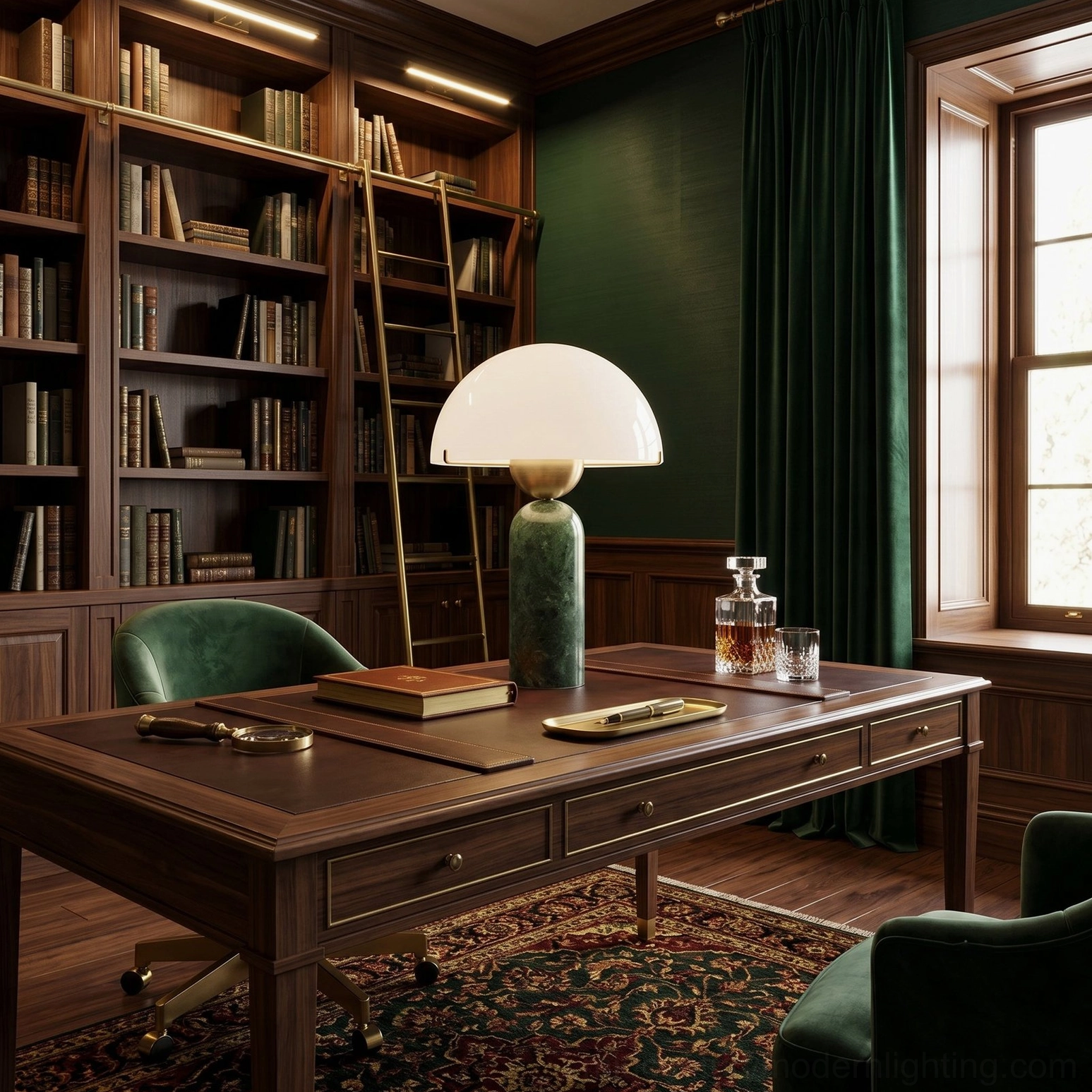 Milano marble table lamp with natural stone base and integrated LED delivering warm ambient glow for accent lighting