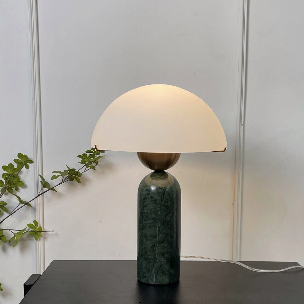 Milano marble table lamp product photography showing complete sculptural table lighting fixture