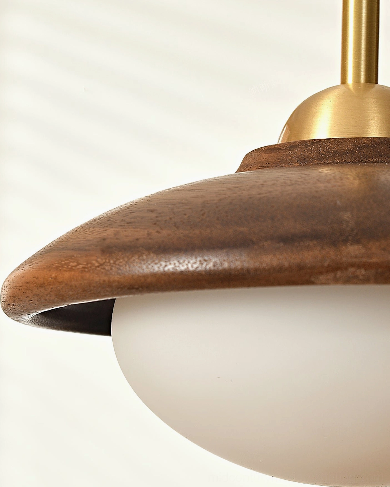 Walnut and white Milivia pendant light - dual finish mid-century modern design