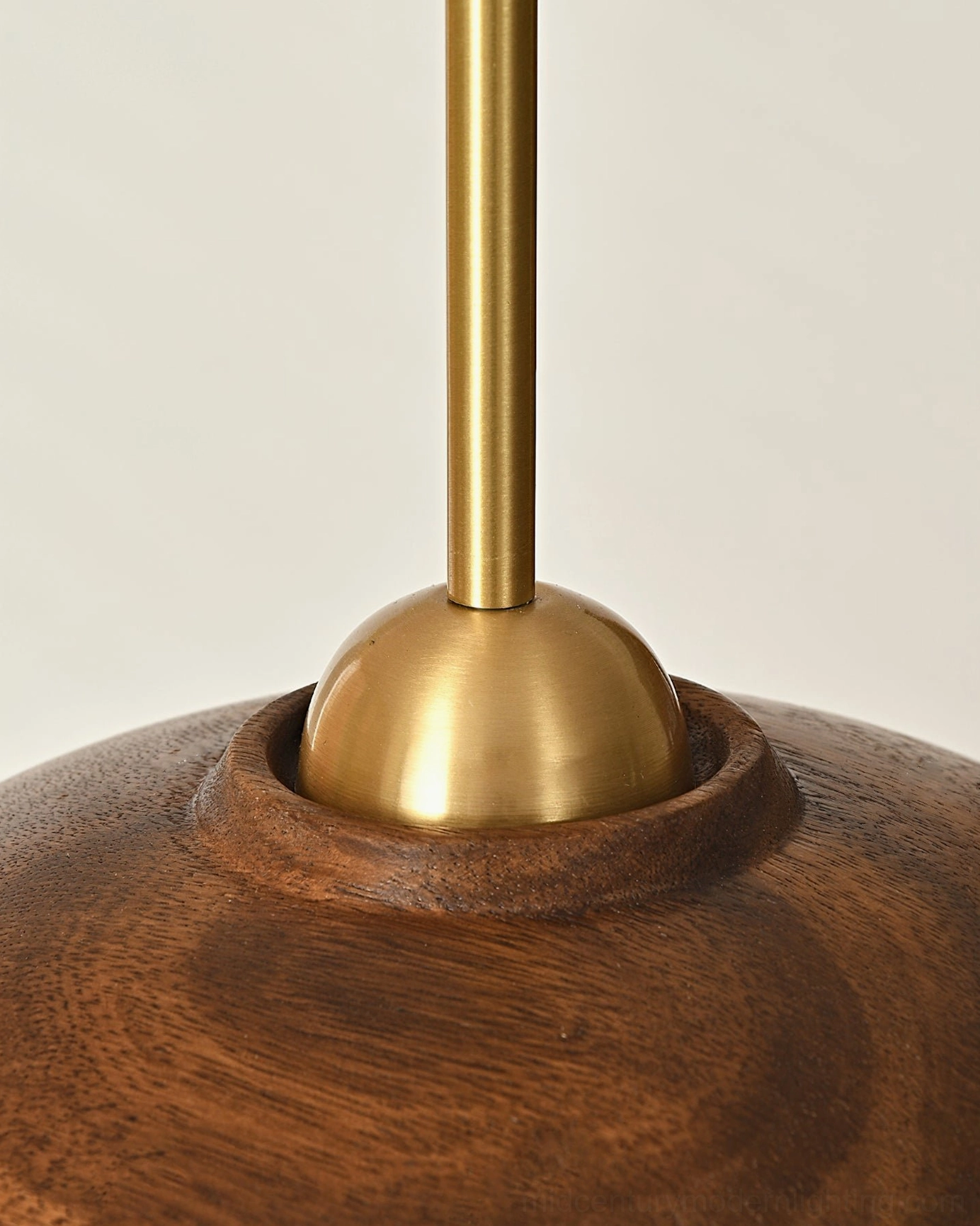 Milivia 3-light pendant configuration - walnut color and white finish - linear arrangement