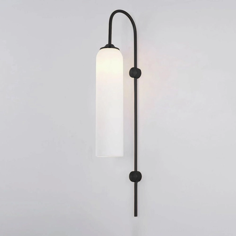 Milky white glass wall sconce with soft diffusion ideal for Scandinavian and minimalist interiors