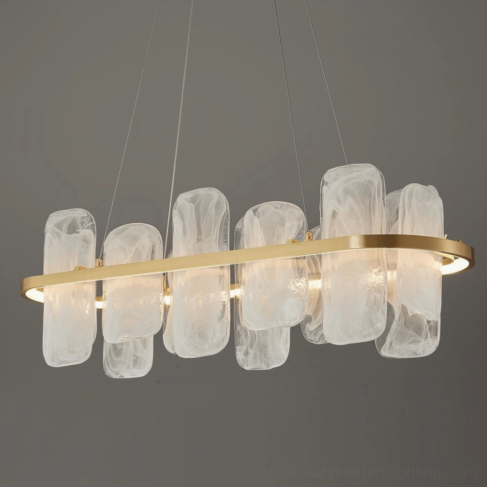 Mille chandelier luxury lighting piece combining mid-century modern aesthetics with contemporary minimalism
