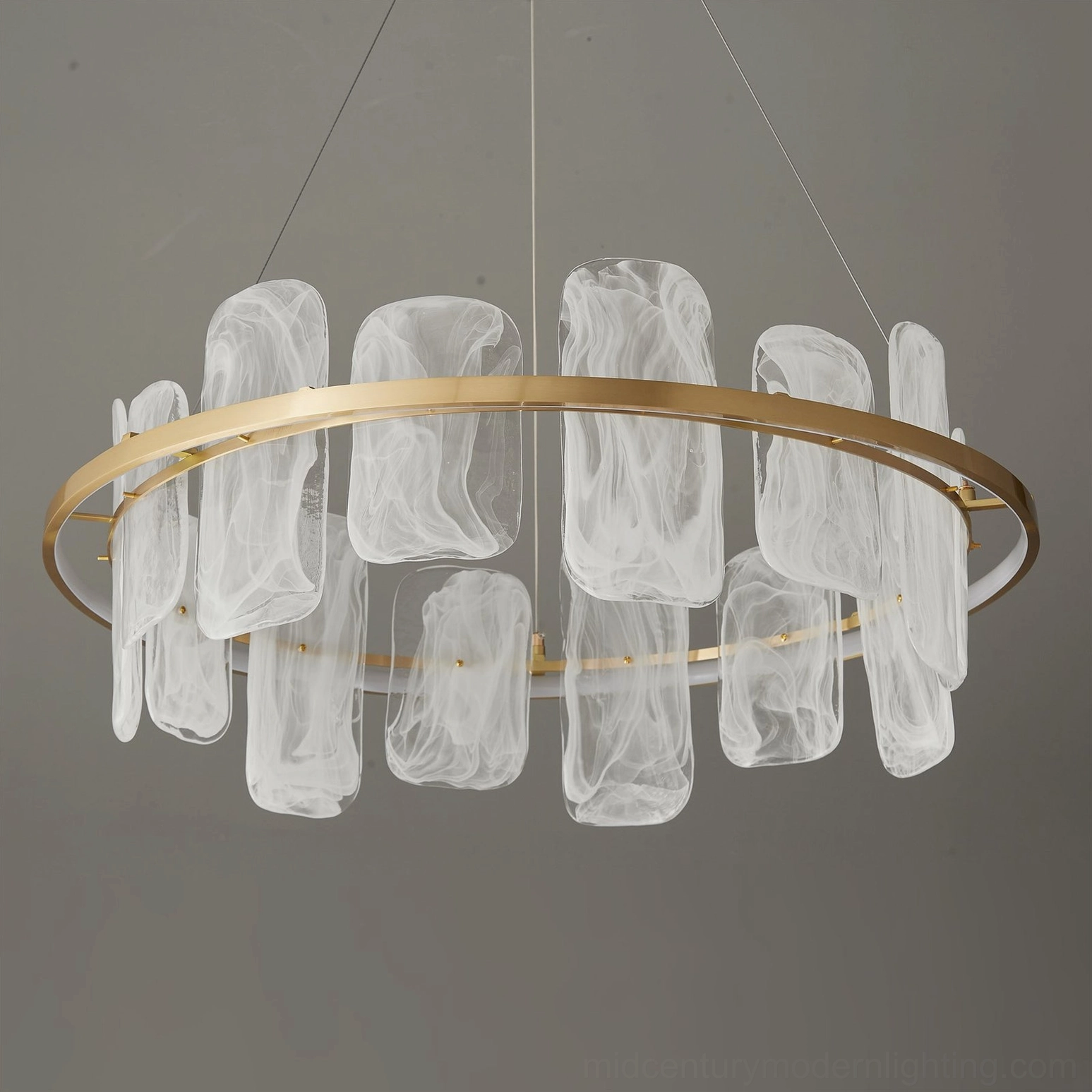 Mille Round Glass Chandelier small 50cm size variant mid-century modern styling