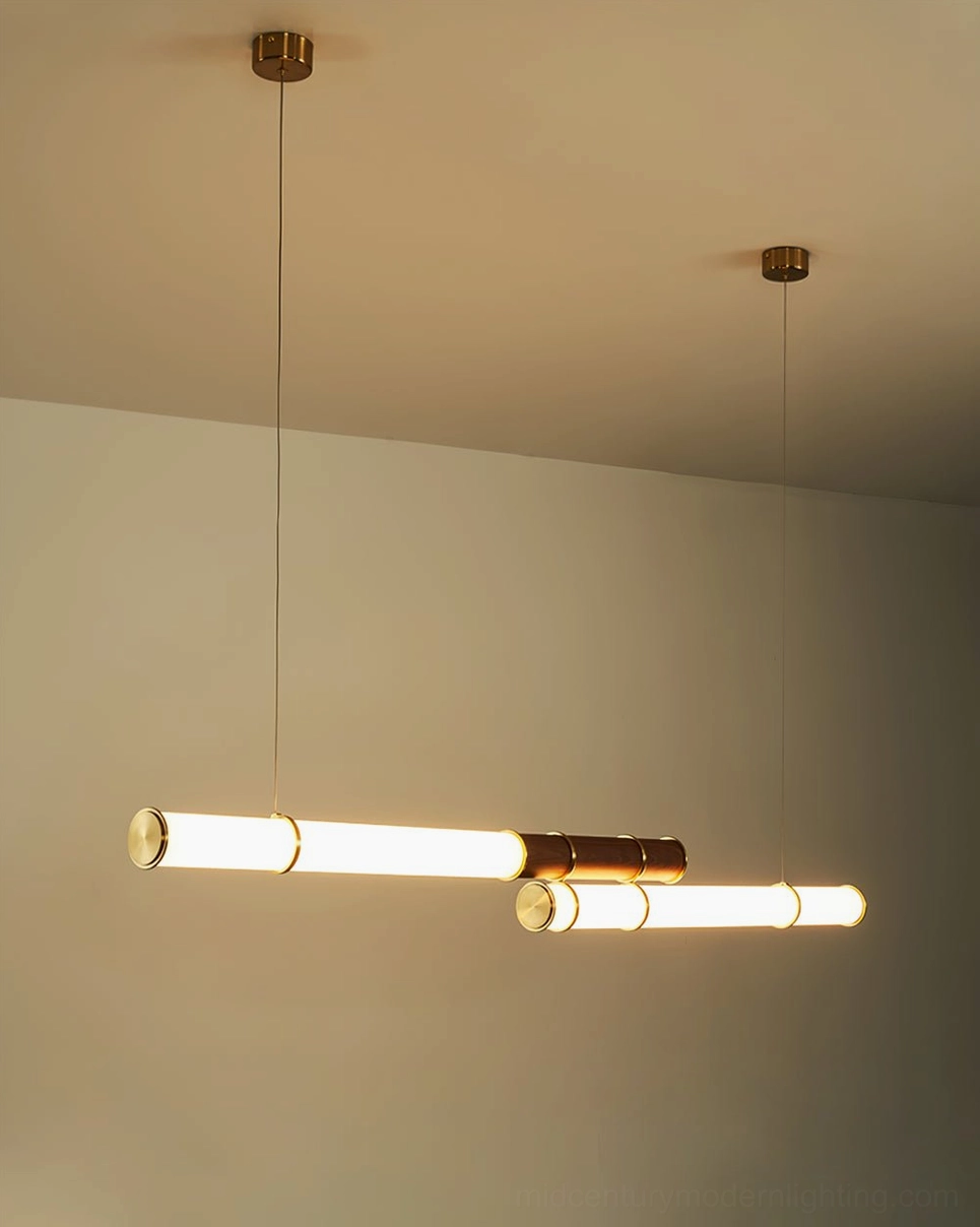 Mini Endless Double linear pendant light full product shot against neutral background showcasing dual-branch design