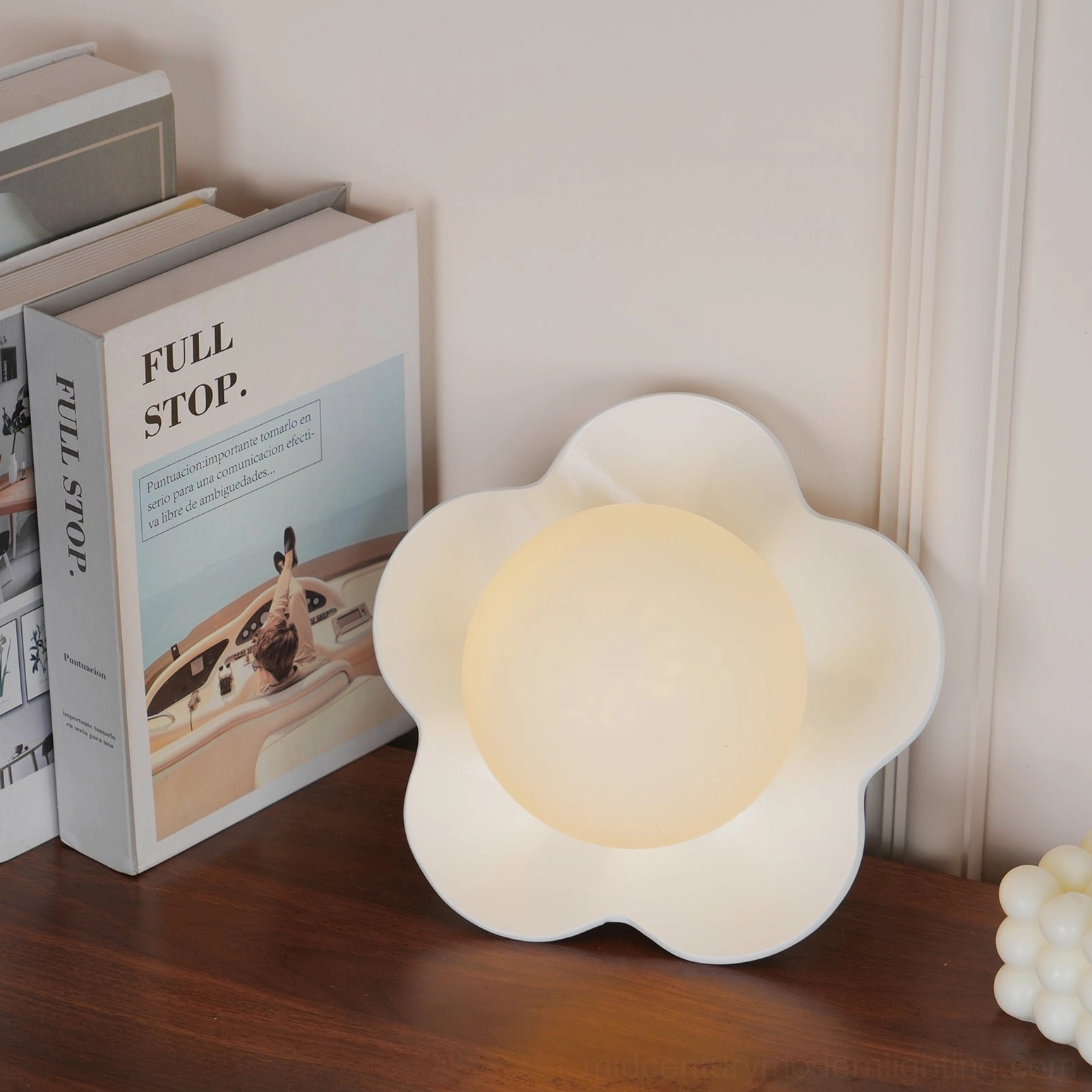 Minimalist flower wall sconce Scandinavian design aesthetic