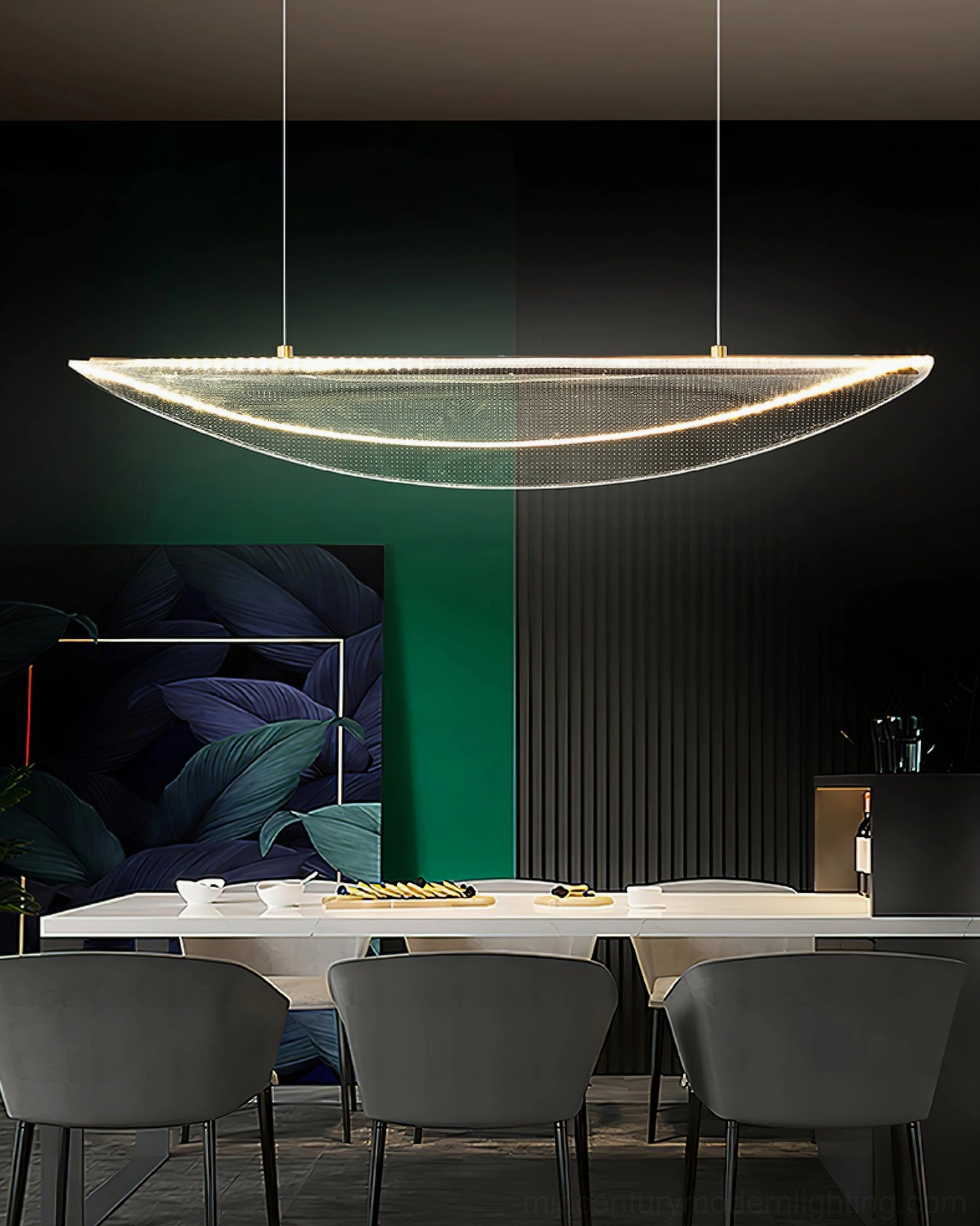Minimalist frosted pendant light fixture showing clean lines and contemporary aesthetics