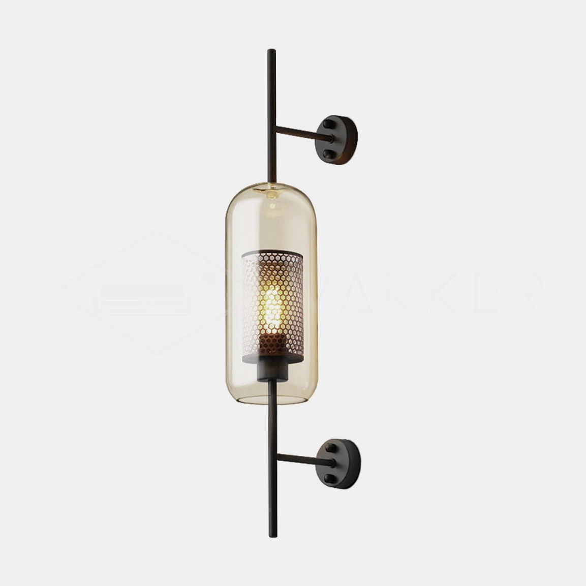 Glass wall sconce with minimalist hardware and clean modern proportions