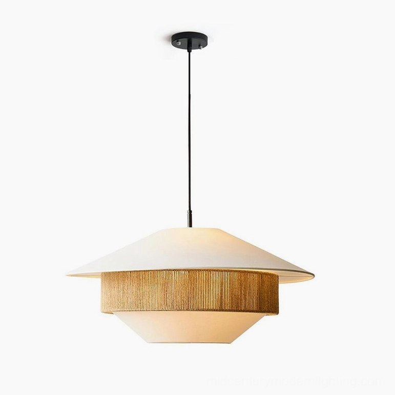 Medium mixed woven pendant light, ideal size for dining room or kitchen island lighting