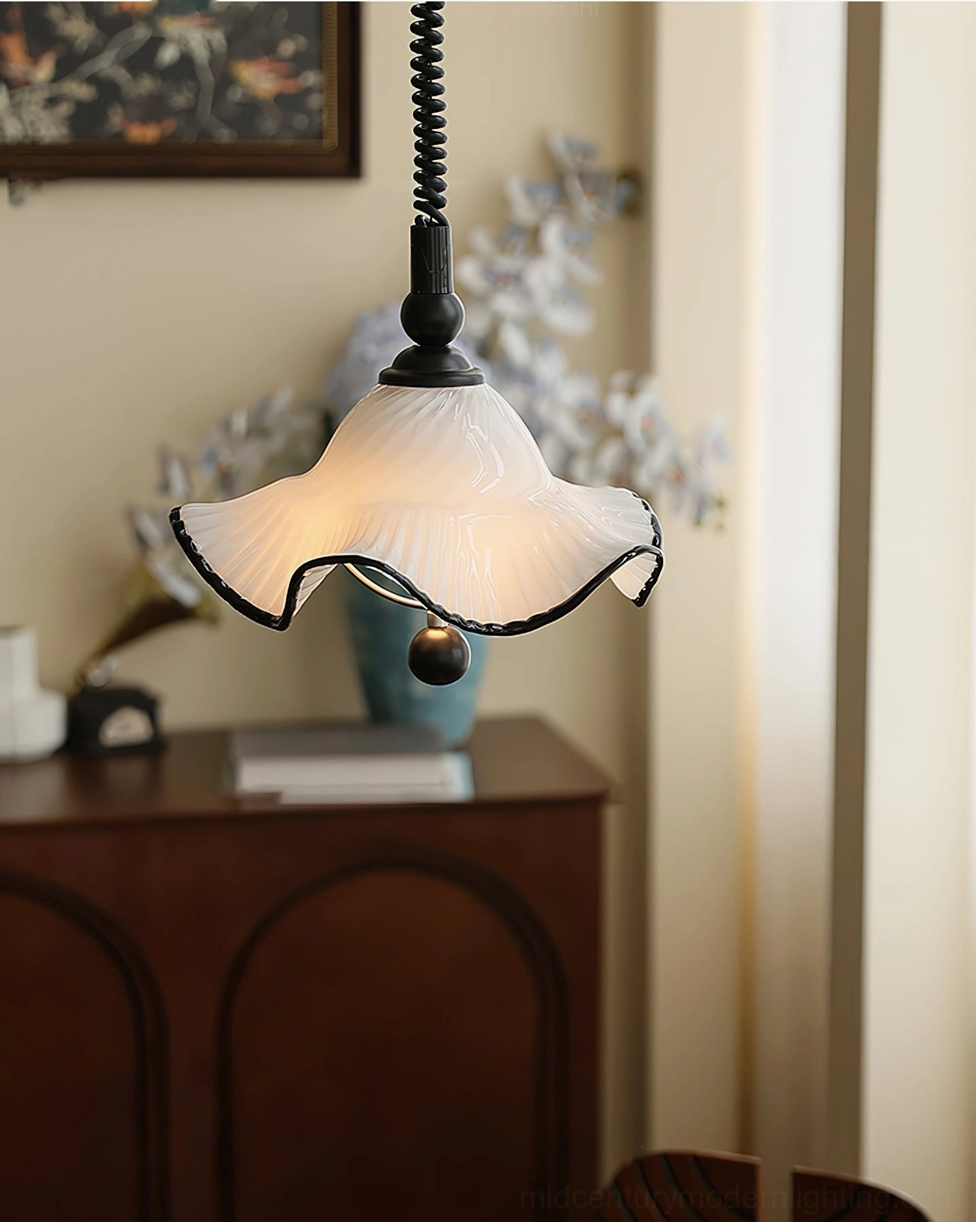 Mobo Mid-Century Modern Pendant Light interior design application - versatile fixture multiple room settings