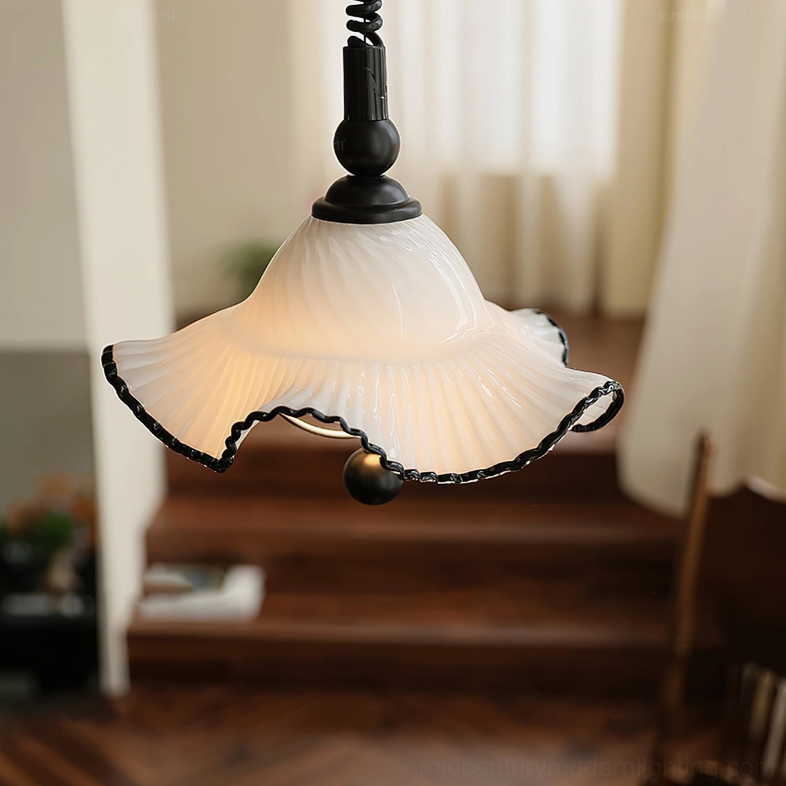 Mobo Pendant Light decorative fixture - retro French inspired vintage modern hybrid design statement piece