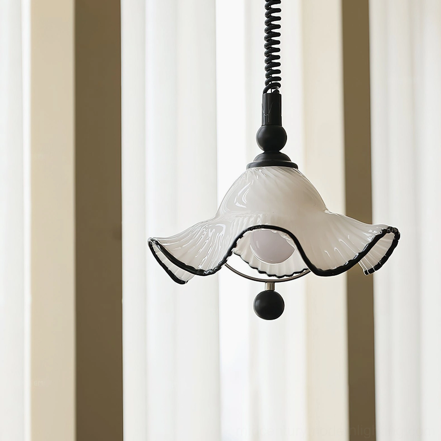 Mobo Ruffled Glass Pendant contemporary home lighting - elegant diffused glow interior focal point