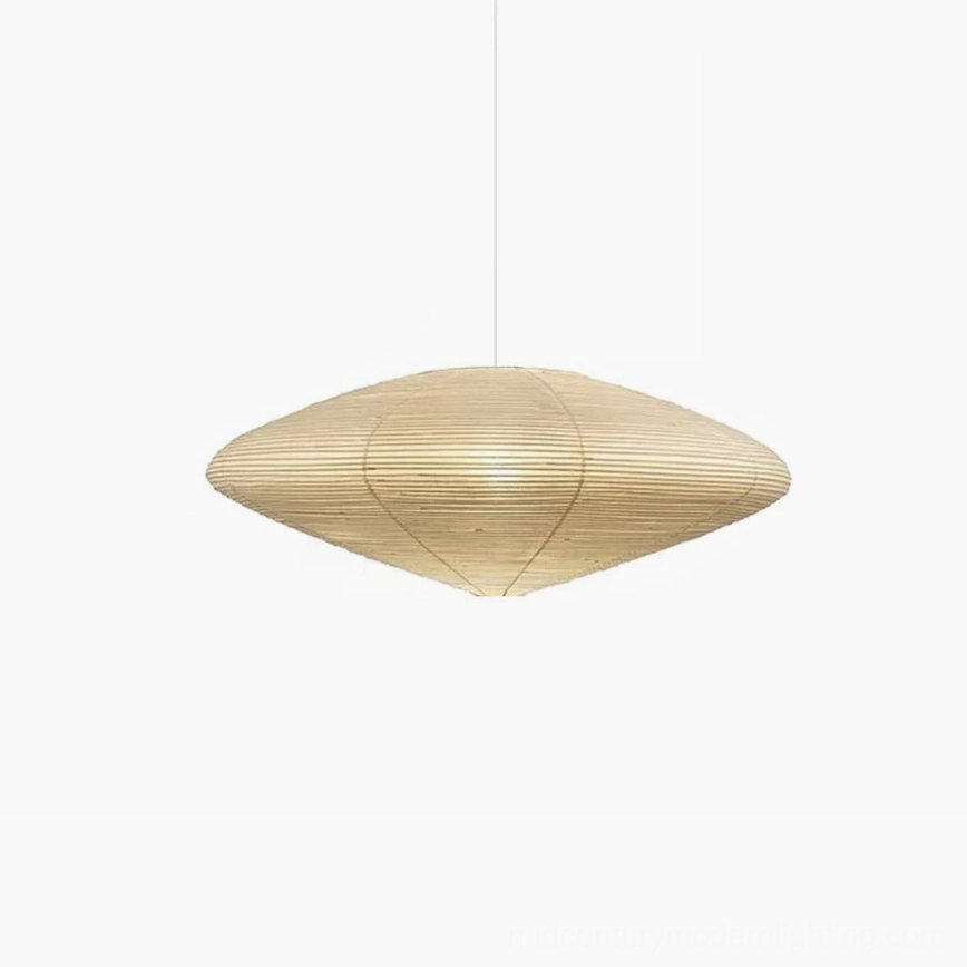 Model 15A washi paper pendant light 34.6 inch diameter large statement piece white shade white cord