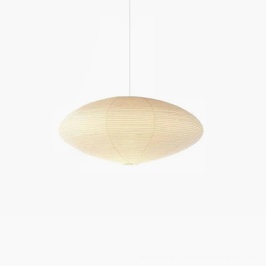 Model 21A washi paper pendant light 25.6 inch diameter medium size white shade and white cord