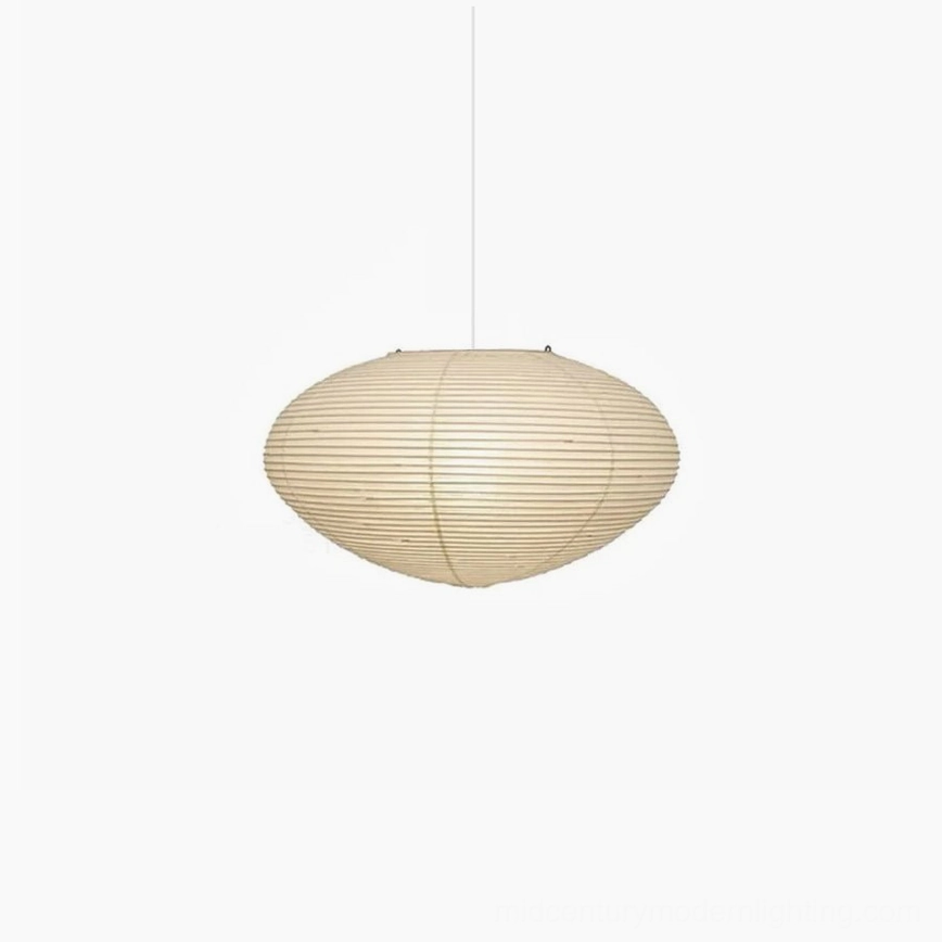 Model 26A washi paper pendant light 17.7 inch diameter with white shade and white suspension cord