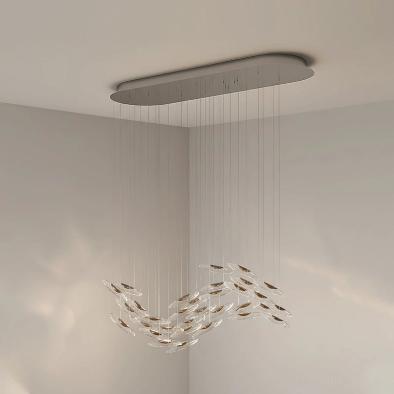 Modern architectural glass chandelier 32 heads A configuration for spacious contemporary interiors