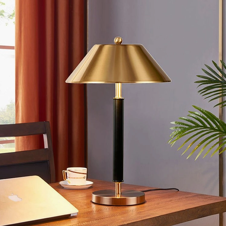 Black and brushed gold modern desk lamp, minimalist home office lighting solution