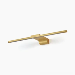 Modern brass linear wall lamp with acrylic diffuser on white background showing sleek horizontal design