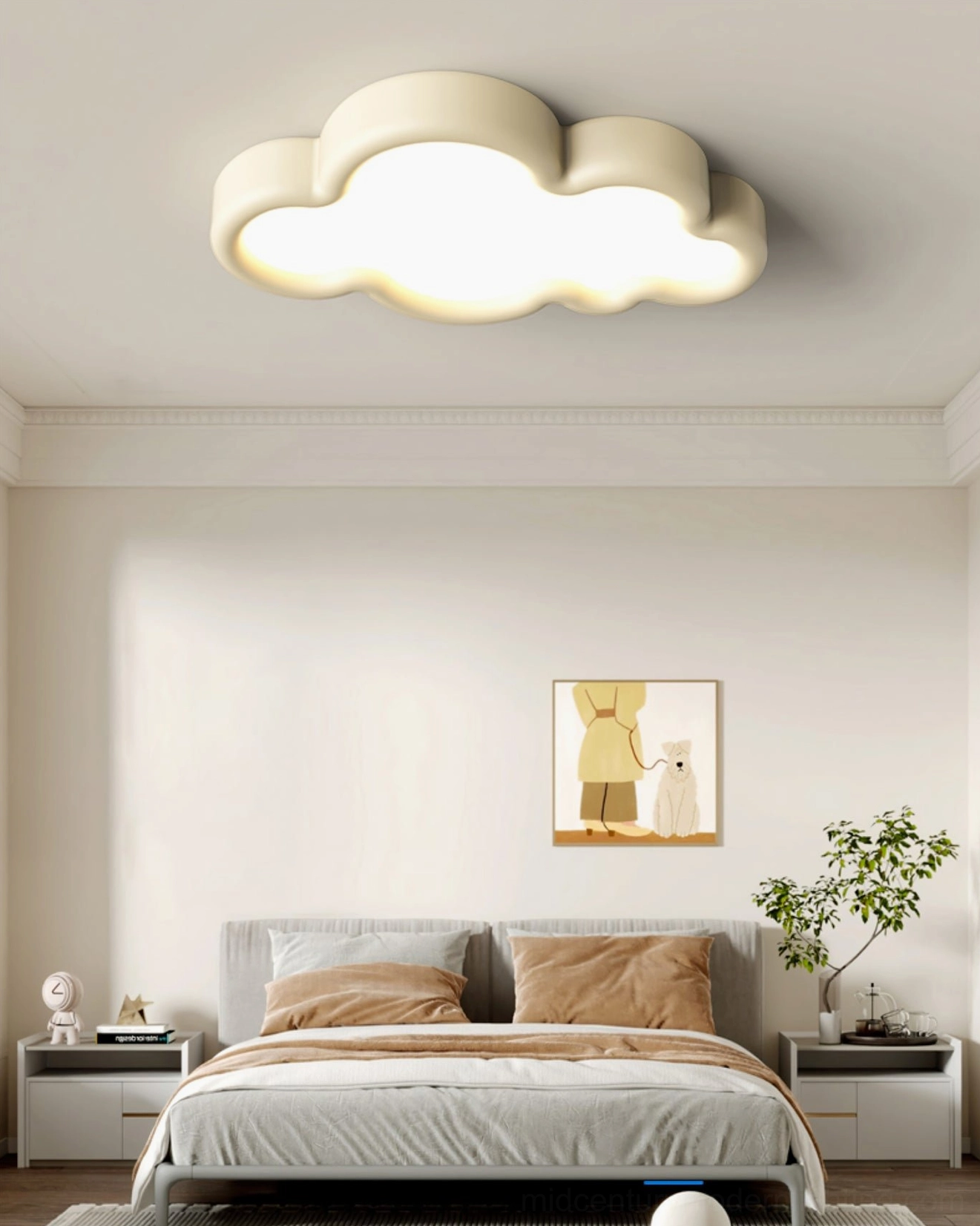 Cloud ceiling light with integrated LED technology flat profile installation