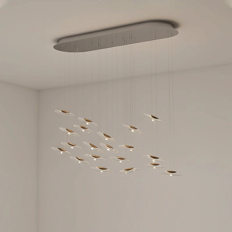 Modern moonlight whispers chandelier full 32 heads A configuration with cascading glass pendants
