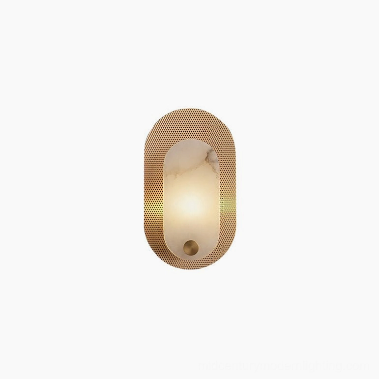 Vance Wall Sconce standard size, modern perforated brass wall-mounted lighting fixture