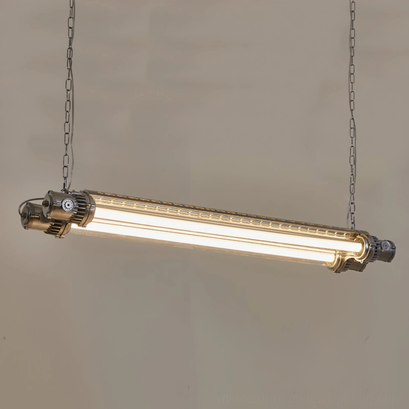 Modern silver tube chandelier sleek architectural lighting piece for home and commercial spaces
