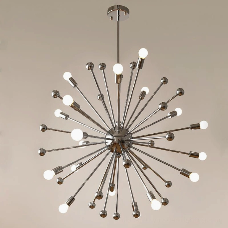 Modern sputnik ceiling chandelier polished chrome starburst lighting fixture