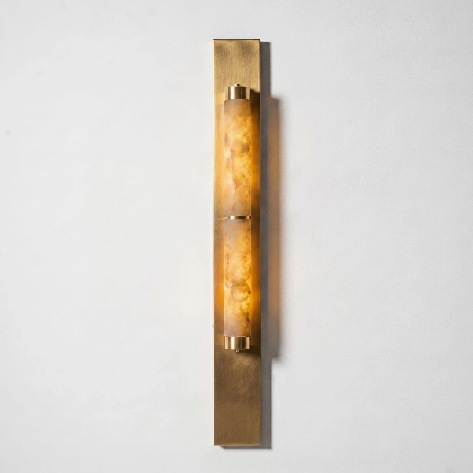 Modern wall sconce alabaster shade brass bronze finish architectural bracket mount