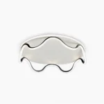 Modern wave LED ceiling lamp with undulating acrylic diffuser on clean white background