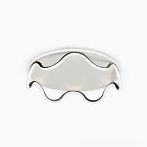 Modern wave LED ceiling lamp with undulating acrylic diffuser on clean white background