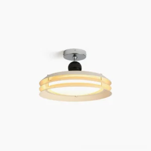 Moers geometric semi-flush ceiling lamp top-down view showing dual-layer circular design with clean minimalist finish