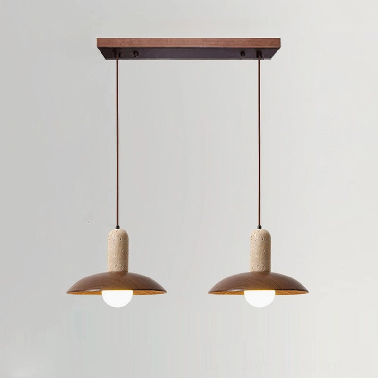 Two molly pendant lights with linear ceiling mount minimalist hanging light design