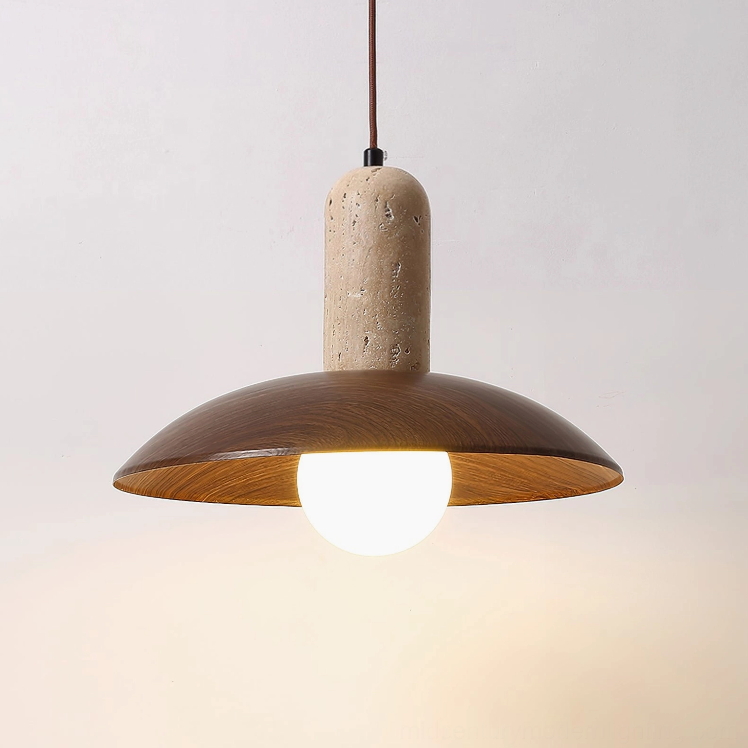 Molly pendant light with exposed Edison bulb warm natural minimalist aesthetic