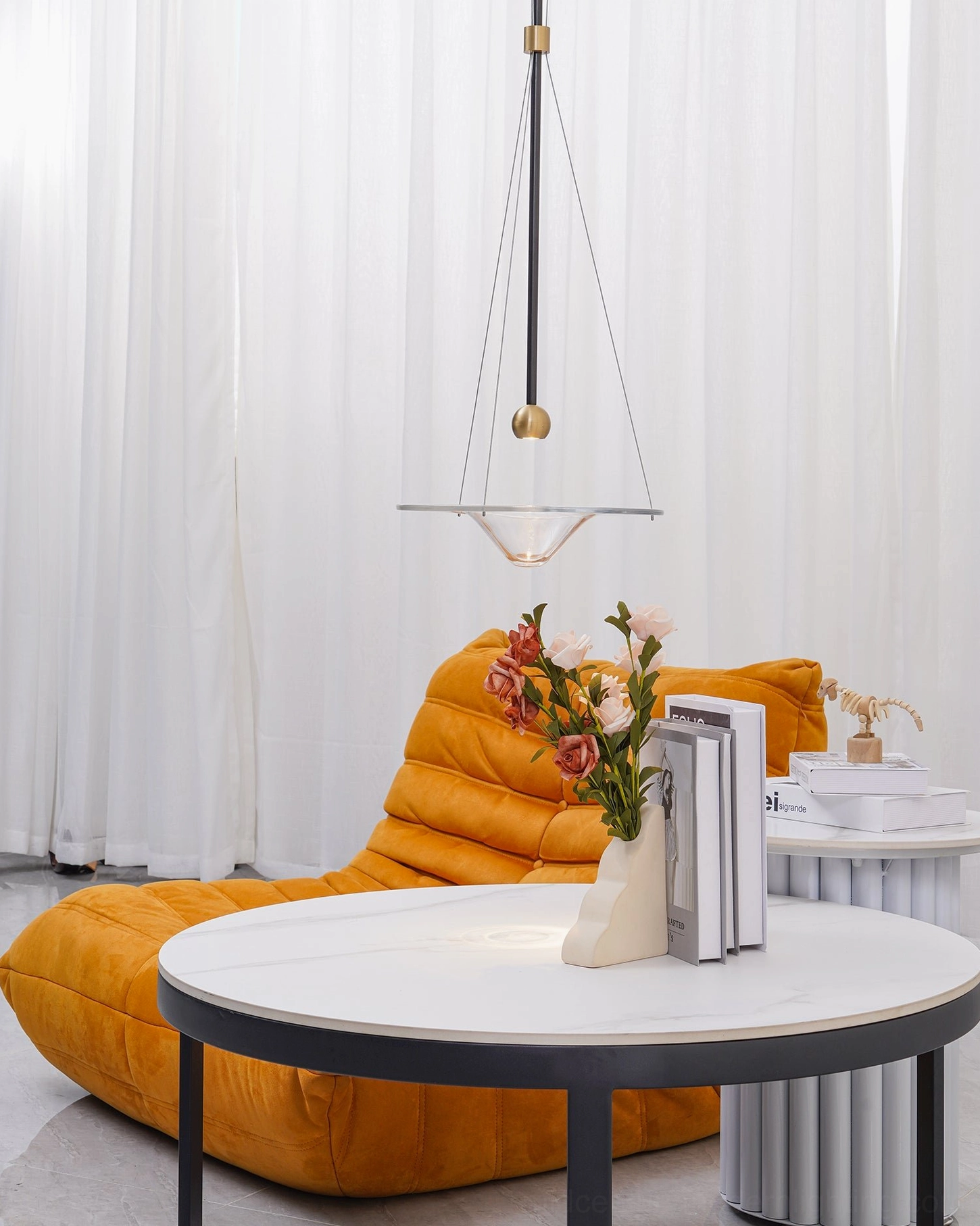 Momento pendant light cool color temperature 6500K delivering crisp daylight illumination effect