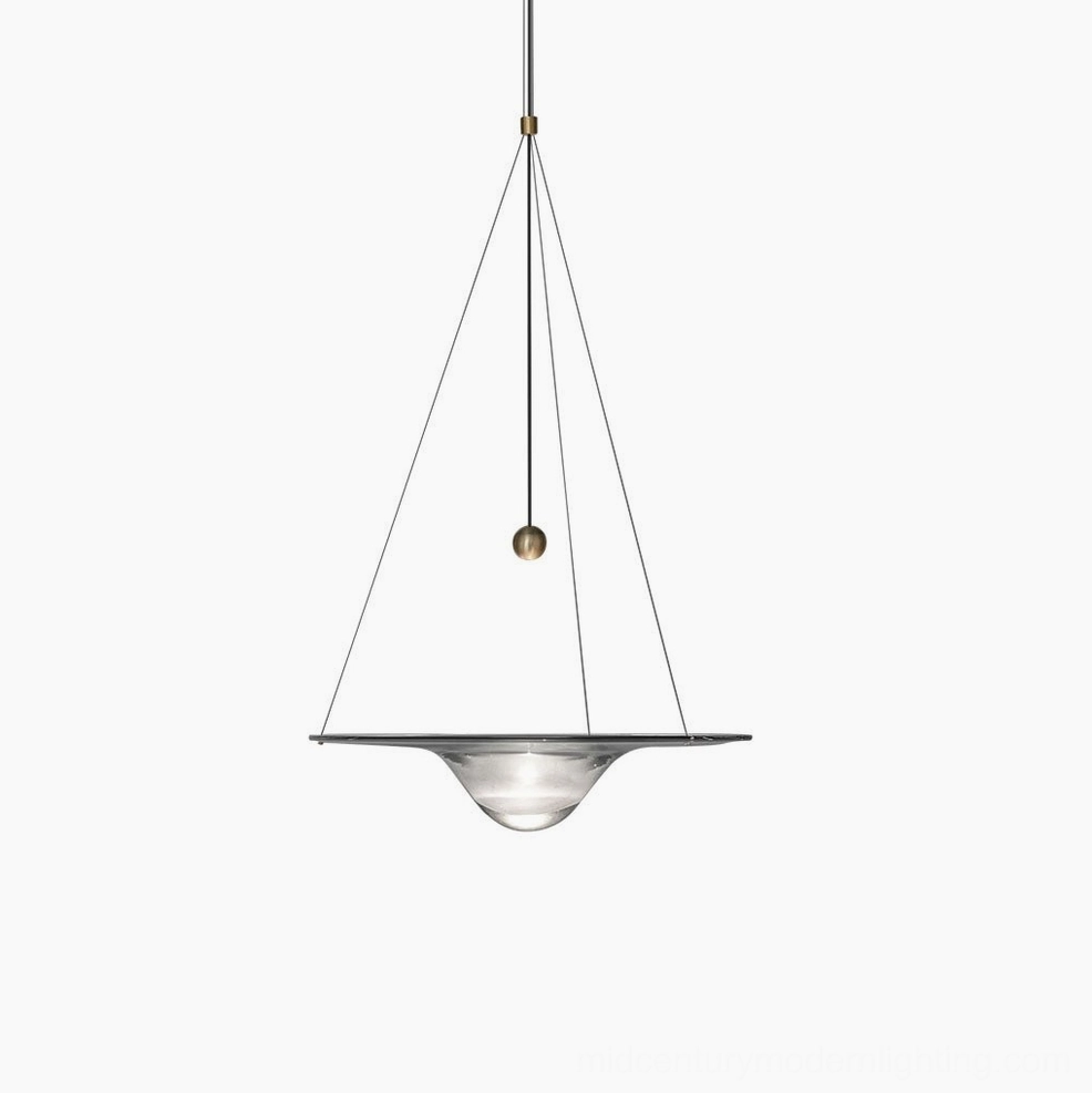 Momento glass pendant lamps in Scandinavian interior design showcase with minimalist palette