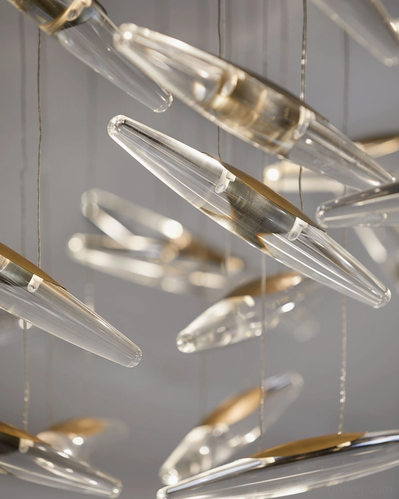 Moonlight Whispers cascading glass chandelier multiple configurations available mid-century modern lighting design
