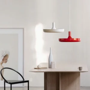 Mozzi pendant lamps dual white and red modern dining room decor