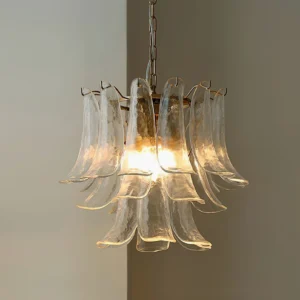 Murano petal chandelier blue oceanic glass tranquil color selection