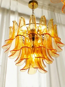 Murano glass chandelier yellow cloud warm golden tones selection