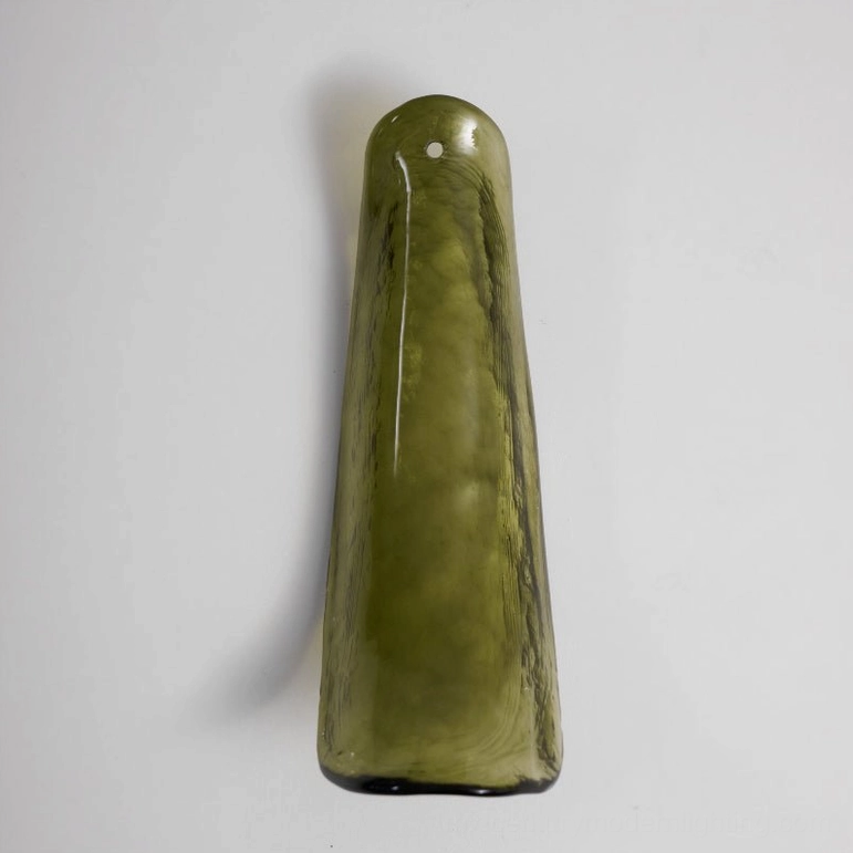 Contemporary Murano Petal ceiling light in Green hand-blown glass, artisan-crafted layered petal chandelier