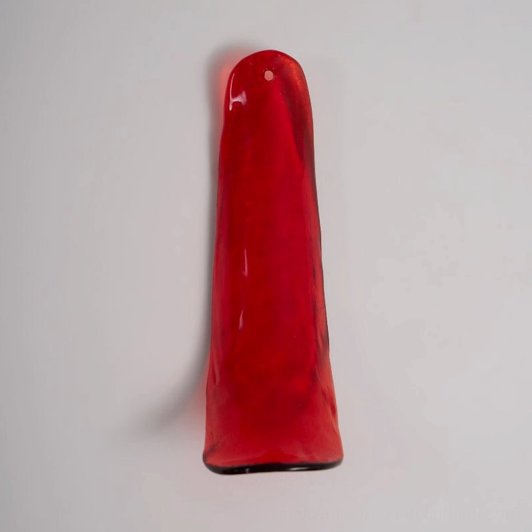 Murano Petal pendant light with Red hand-blown glass, jewel-tone Venetian glass ceiling fixture