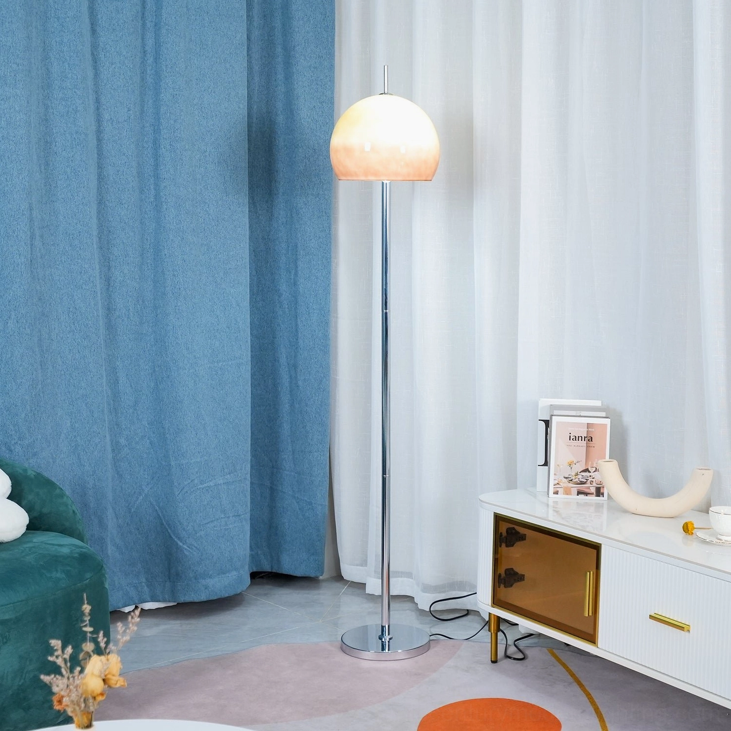 Mushroom floor lamp design detail showing dome shape and proportional silhouette