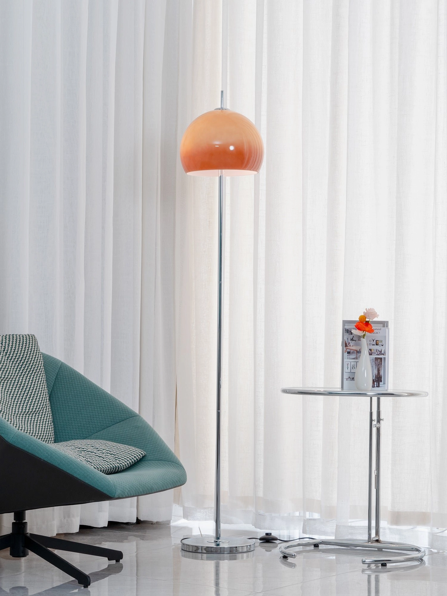 Mushroom floor lamp demonstrating interior design styling and placement ideas
