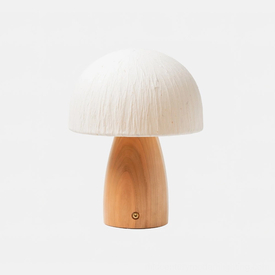 Mushroom table lamp with LED bulb option for energy-efficient daily use lighting